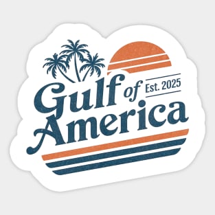 Retro Vintage Gulf of US America 2025 – USA Coastal Travel & Beach Life Sticker